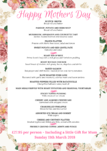Mothers Day special menu